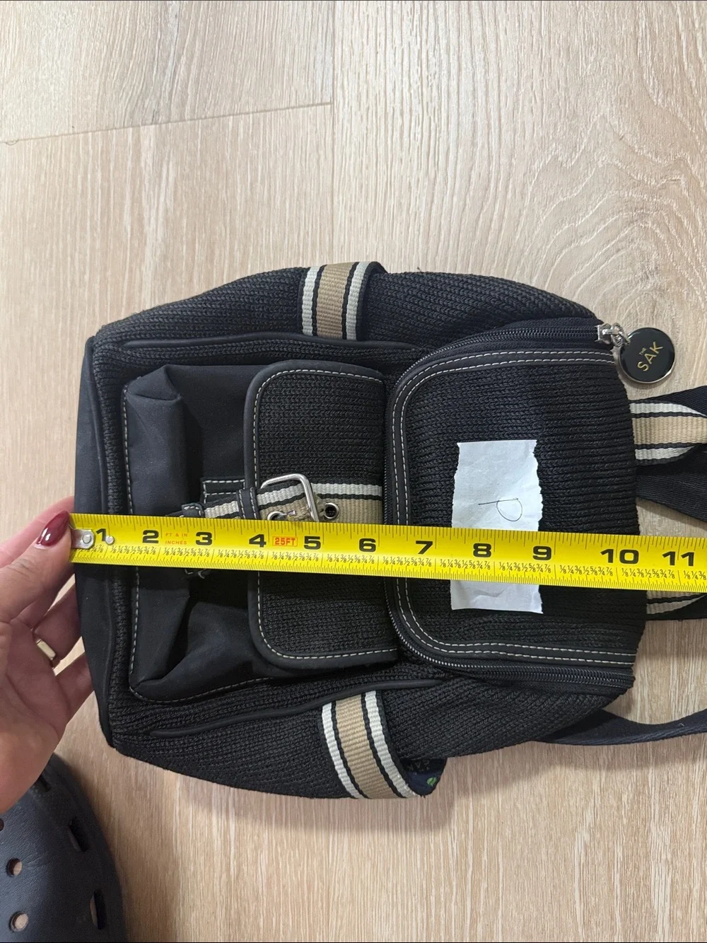 The Sak Vintage Y2K Black and Tan Striped Mini Backpack